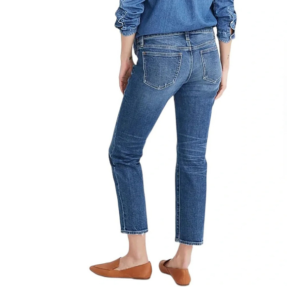 Madewell Maternity Side-Panel Classic Straight Jeans in Carsondale Wash Size 32 - Picture 10 of 13